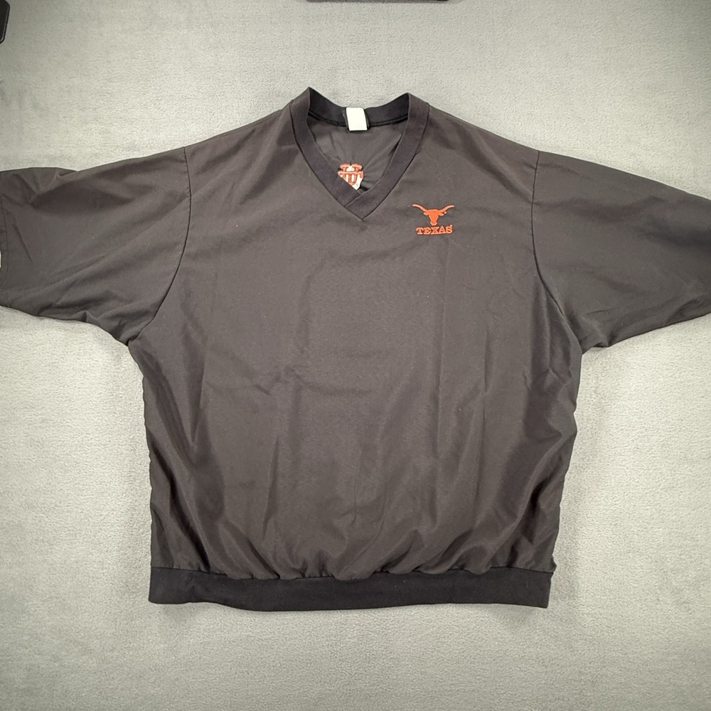 University Of Texas Golf Pullover Short sleeve Vintage Made In USA‎ Black Large